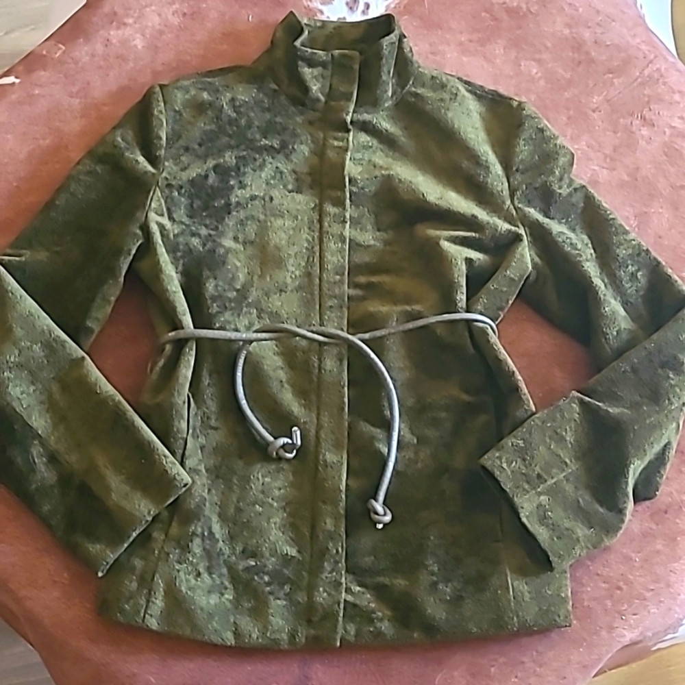 Vintage Michiko Koshino Green Jacket With Belt Size Small